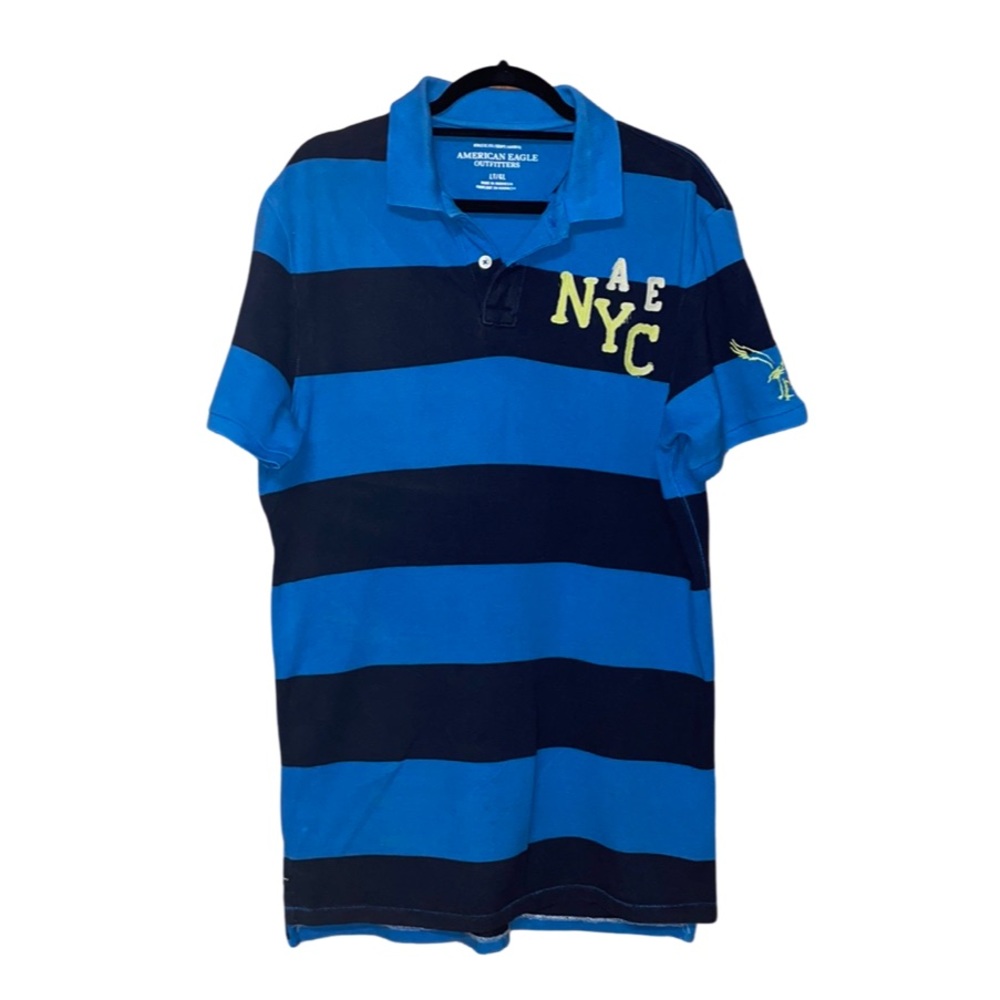 Mens American Eagle Outfitters Polo Shirt - Blue - Size L